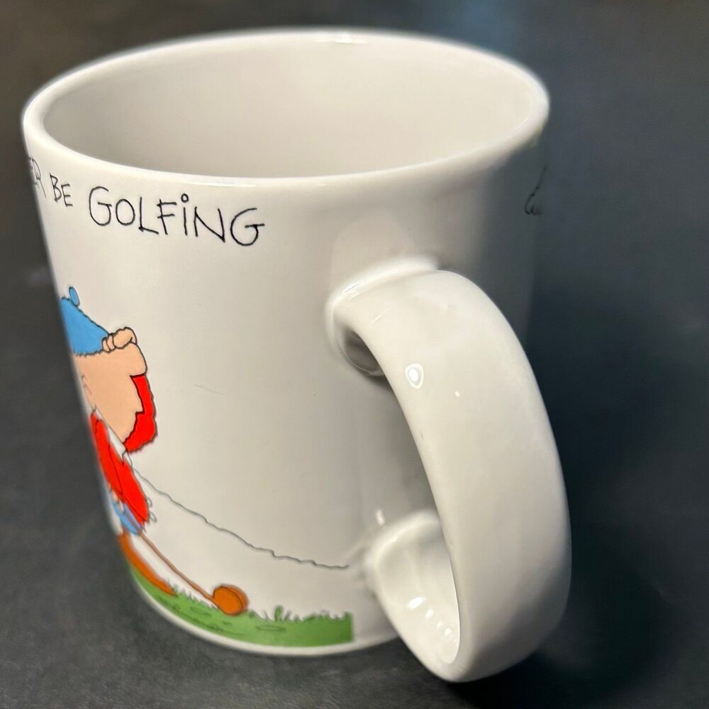 Russ Berrie “I’d Rather Be Golfing” Coffee Mug Funny Golfer Cartoon Korea Retro - Picture 4 of 7